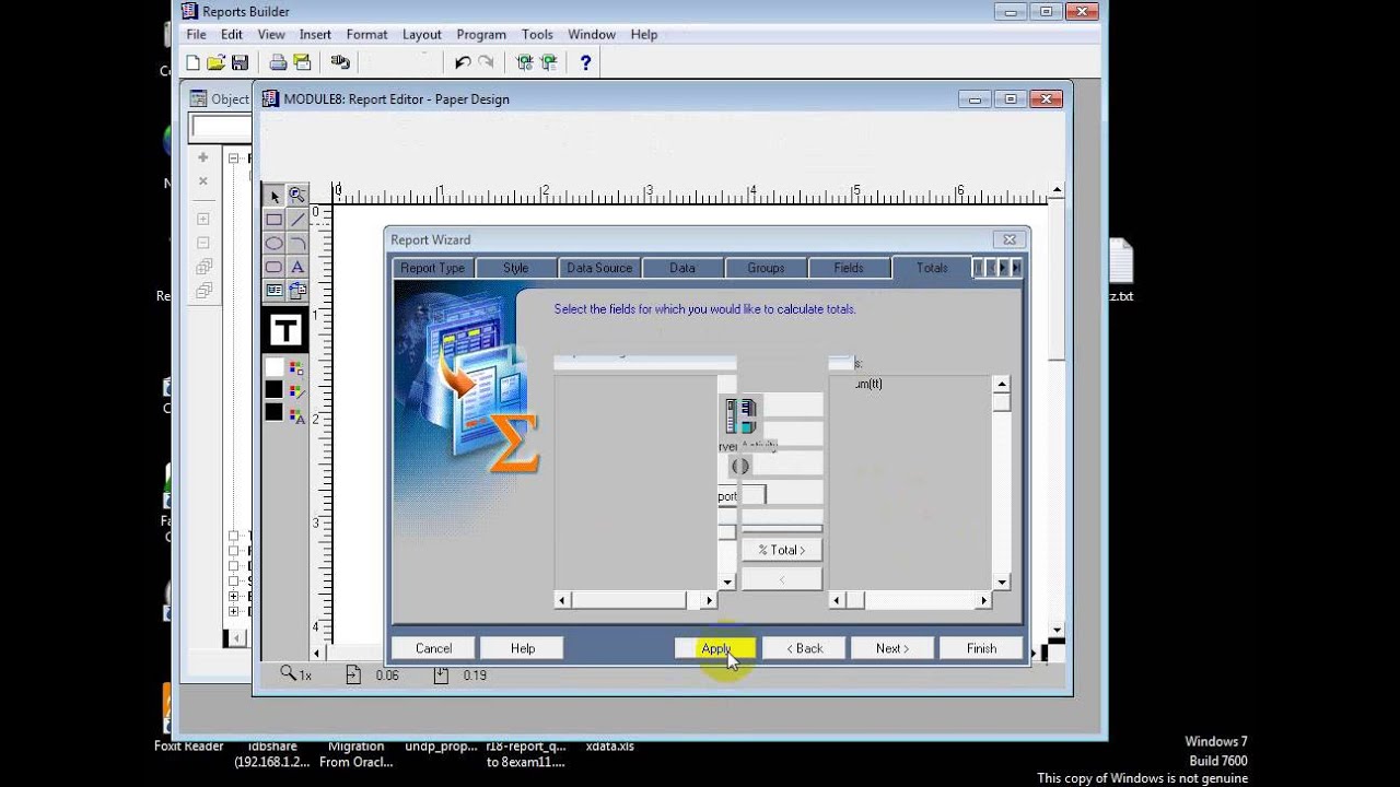 Oracle Report Builder: Calculation with manual function
