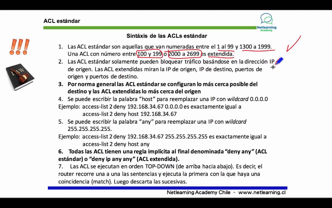 Curso NLA02: Bootcamp ACL - Clase 3 - Estructura de las ACL est&aacute;ndar