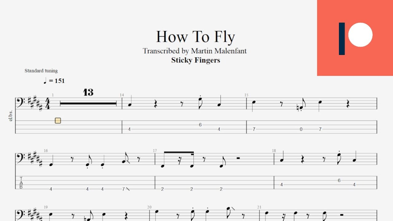 Sticky Fingers - How To Fly (bass tab)
