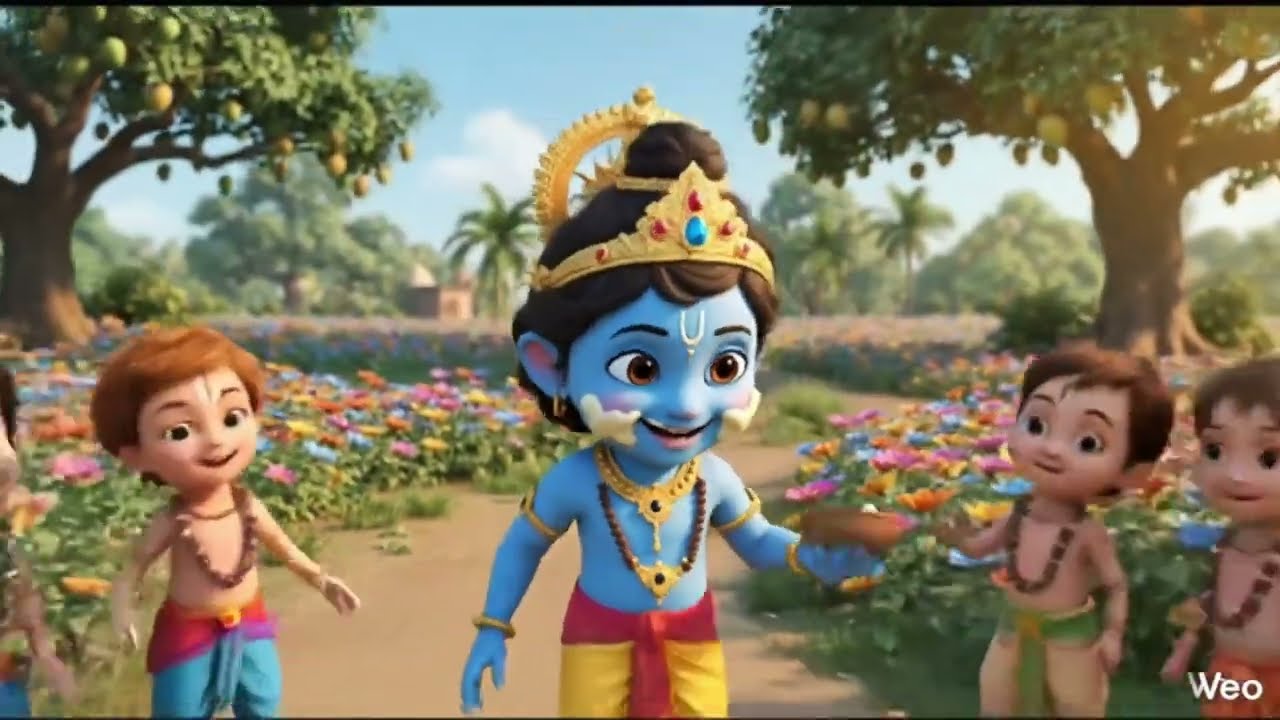 Choti Choti Gaiya Chote Chote Gwal 🐮 | Little Krishna 3D Bhajan | Cute Kanha Song
