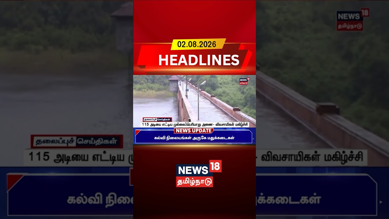 Mullaperiyar dam water level | 115 அடியை எட்டிய முல்லைப்பெரியாறு அணை- விவசாயிகள் மகிழ்ச்சி