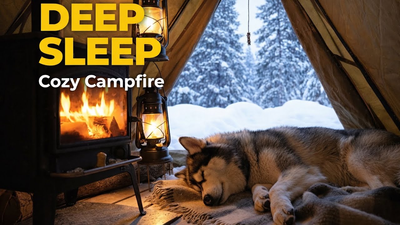 INSTANT SLEEP 🔥 Snowy Forest Campfire Tent