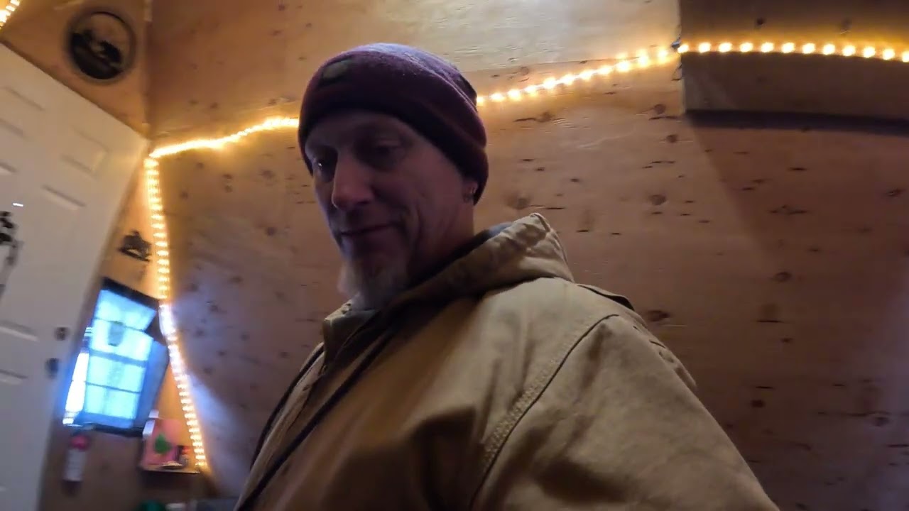 Cold night, warm cabin
