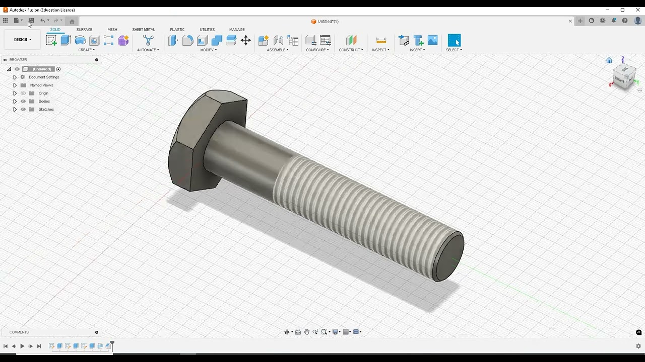 Nut and Bolt Assembly in Fusion 360