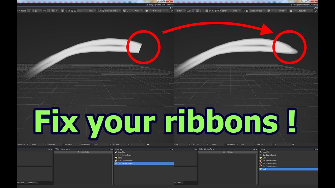 Ribbon hack: How to fix ribbon head glitches, using PopcornFX