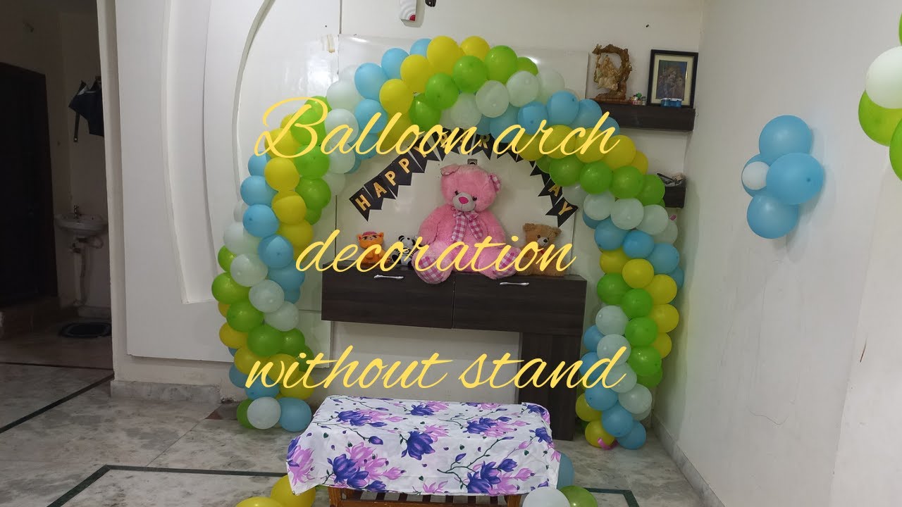 balloon arch without stand in telugu| balloon arch| Birthday Decoration| DIY balloons decoration