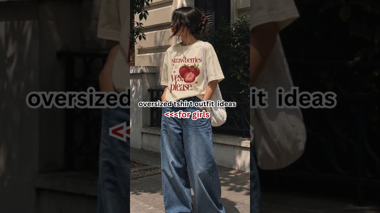 oversized t shirt outfit for girls🌸#ootd#fashion#shorts#shortvideo#cute#love#trending#style#ytshorts