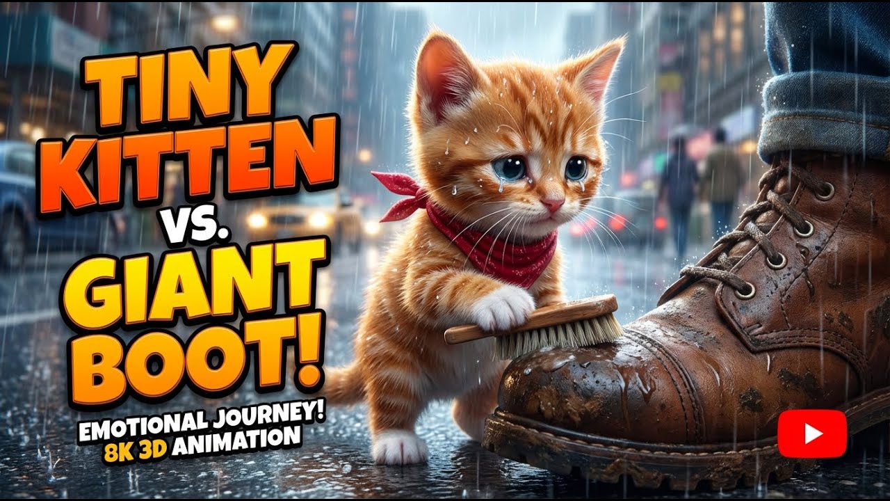 The Poor Shoe-Shine Kitten Who Became a Hero#Storytime #AnimationShort