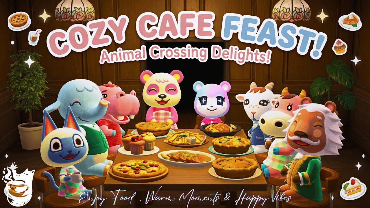 Cozy Café Feast ☕🥧 Cute Animal Friends Enjoy Food, Warm Moments & Happy Vibes