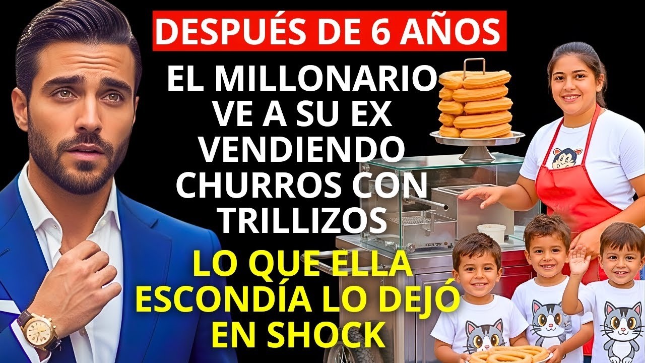 DESPUÉS DE 6 AÑOS, EL MILLONARIO VE SU EX VENDIENDO CHURROS CON TRILLIZOS,LO QUE ELLA ESCONDÍA LO...