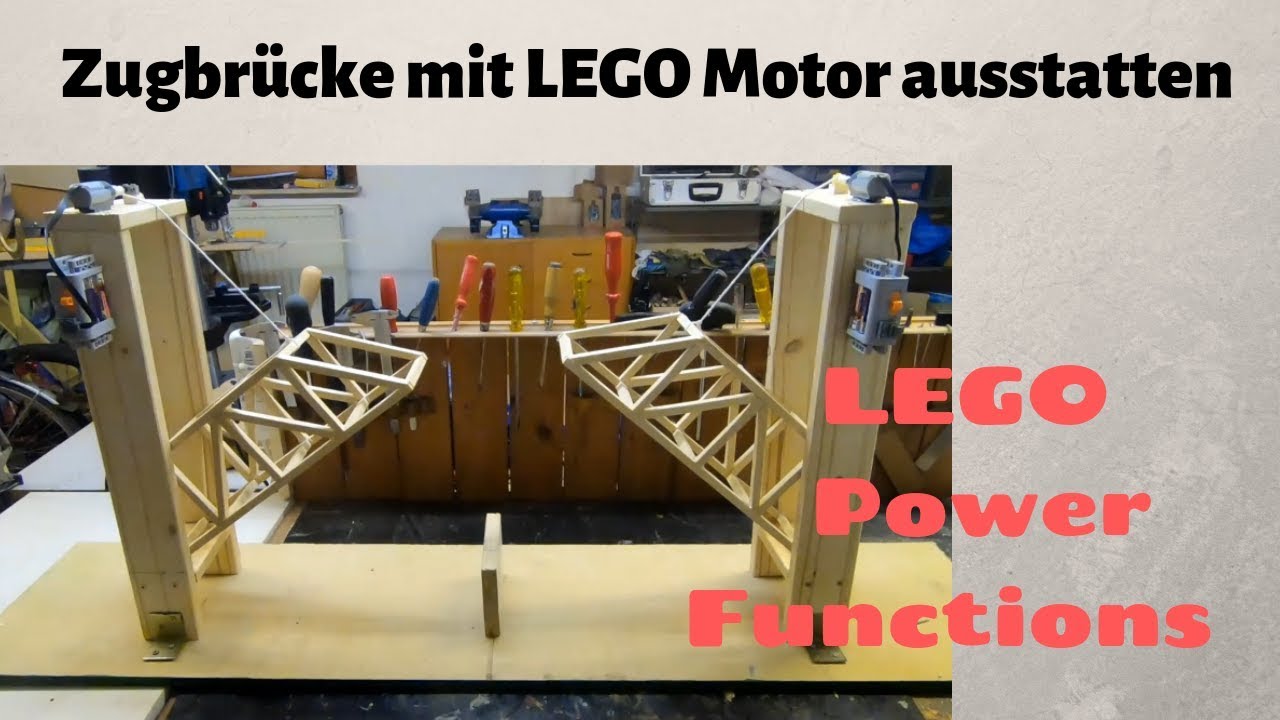 Zugbrücke mit Lego Power Functions Motor ausstatten