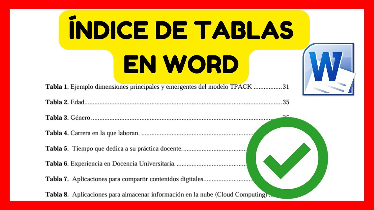 👉 Como hacer INDICE DE TABLAS en Word 2025- f&aacute;cil y r&aacute;pido