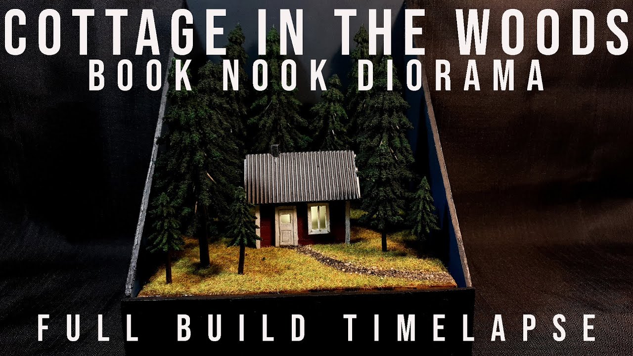 Building a Book Nook Diorama - Cottage in the Woods - Full Build Timelapse