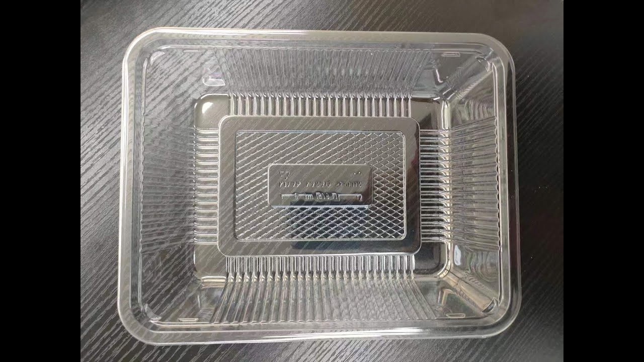 PET tray 30cycles/min on our FSCT-820/650-3 automatic 3 station machine