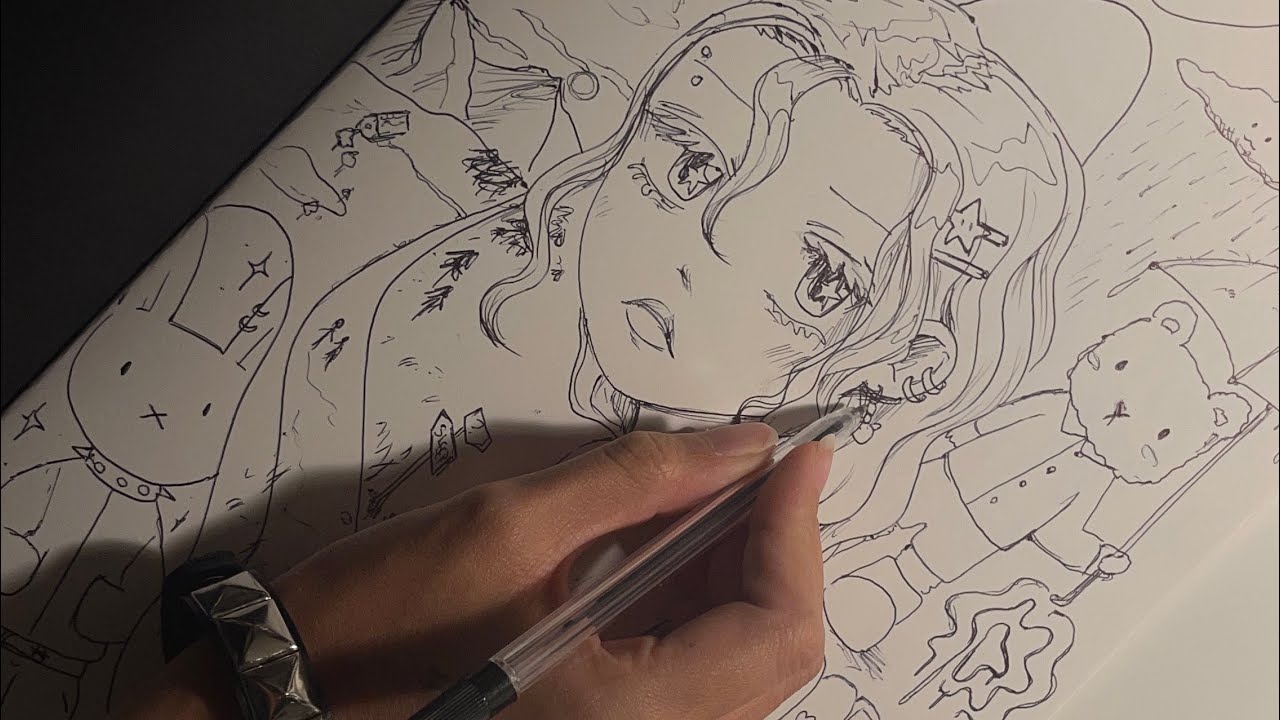 ASMR ☆ SKETCHING w/ WHISPERS (drawing stuff)