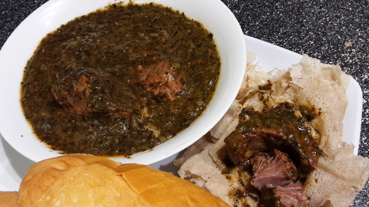 ملوخية طبيخ  او خدرة مفرومة  بملوخية مجمدة  Mulokhia ( Jute Leaves ) Stew - Sudanese Food