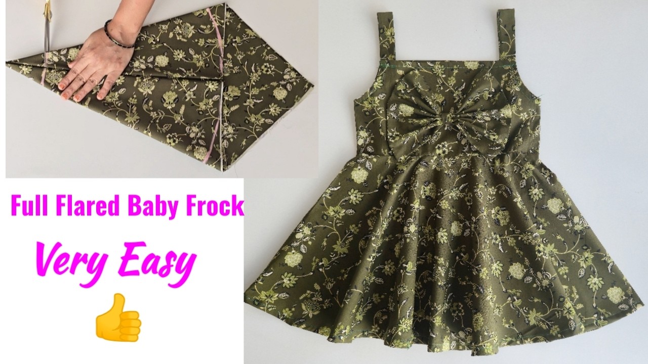 Full Flared Umbrella Cut Baby frock cutting and stitching | Umbrella Cut Baby Frock cutting and cut