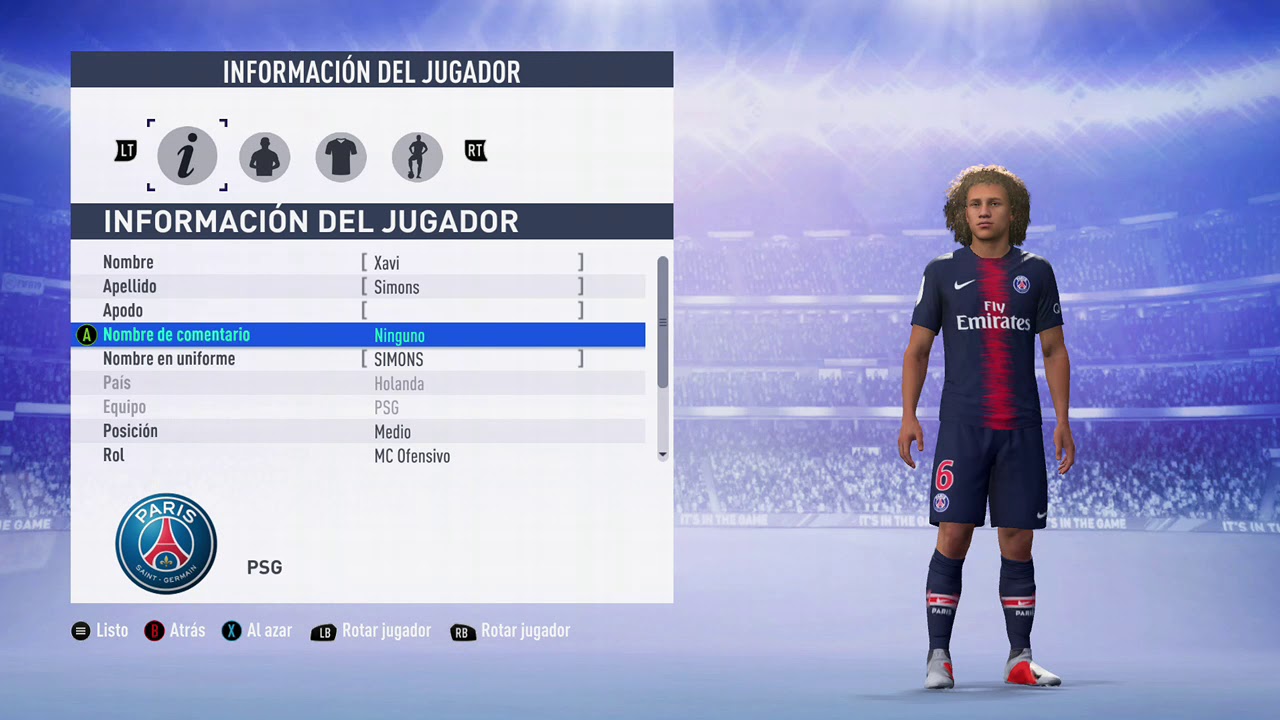 Como crear a Xavi Simons//Fifa 19