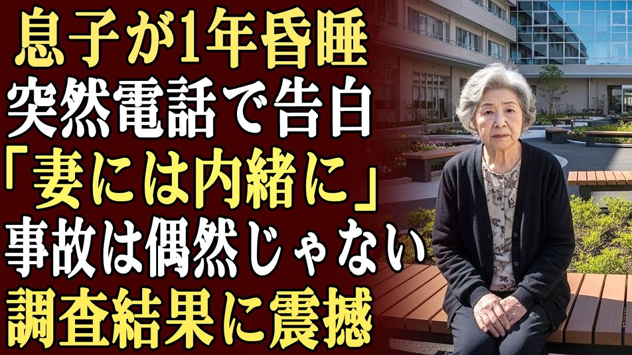 息子が1年間昏睡状態だったのに、突然私に電話をかけて言った：「母さん、妻には内緒にして」息子の事故は偶然ではないのではと疑い…私は自分で調査することに決め、その結果に震撼した！