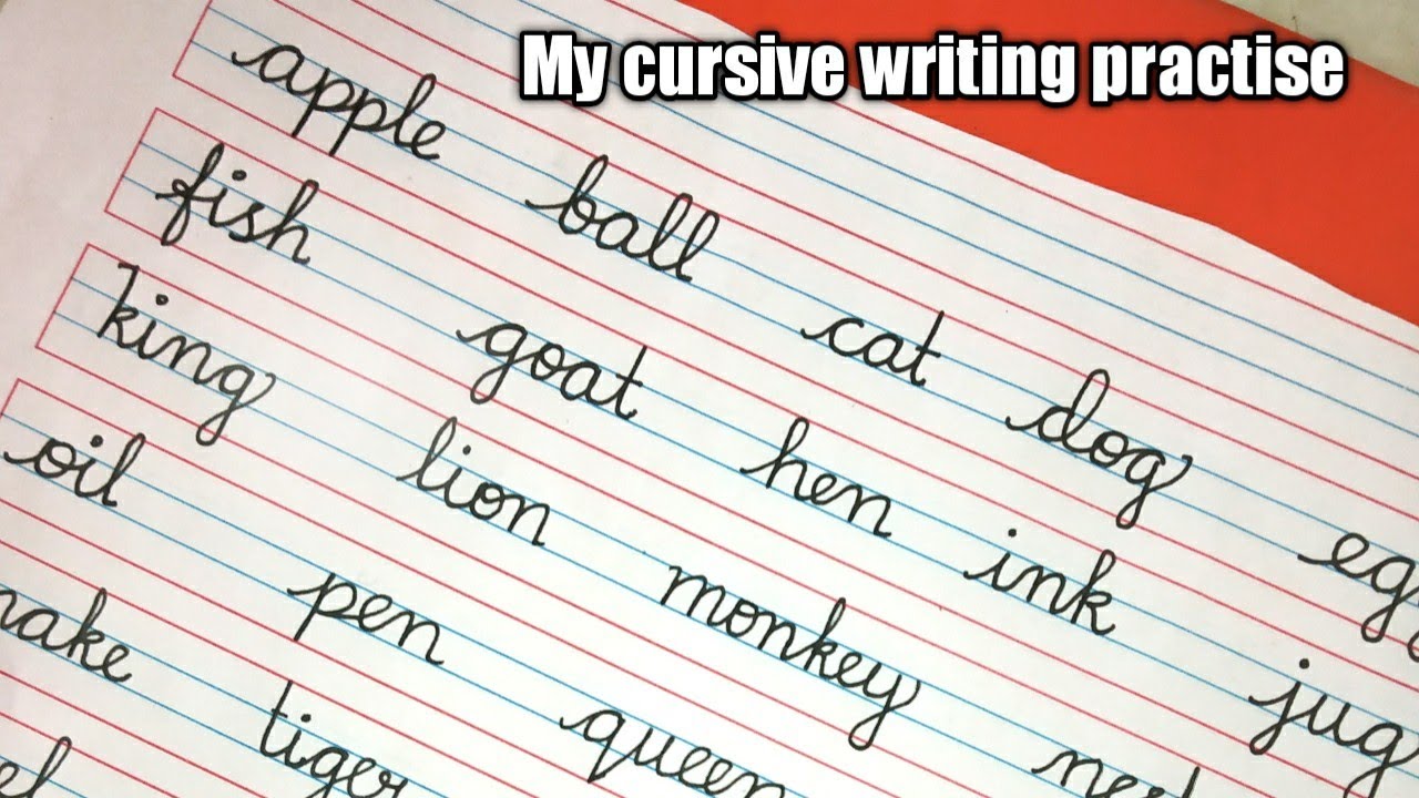 Cursive handwriting-  a to z words writing practise/handwriting tutorial//cursive writing for kids