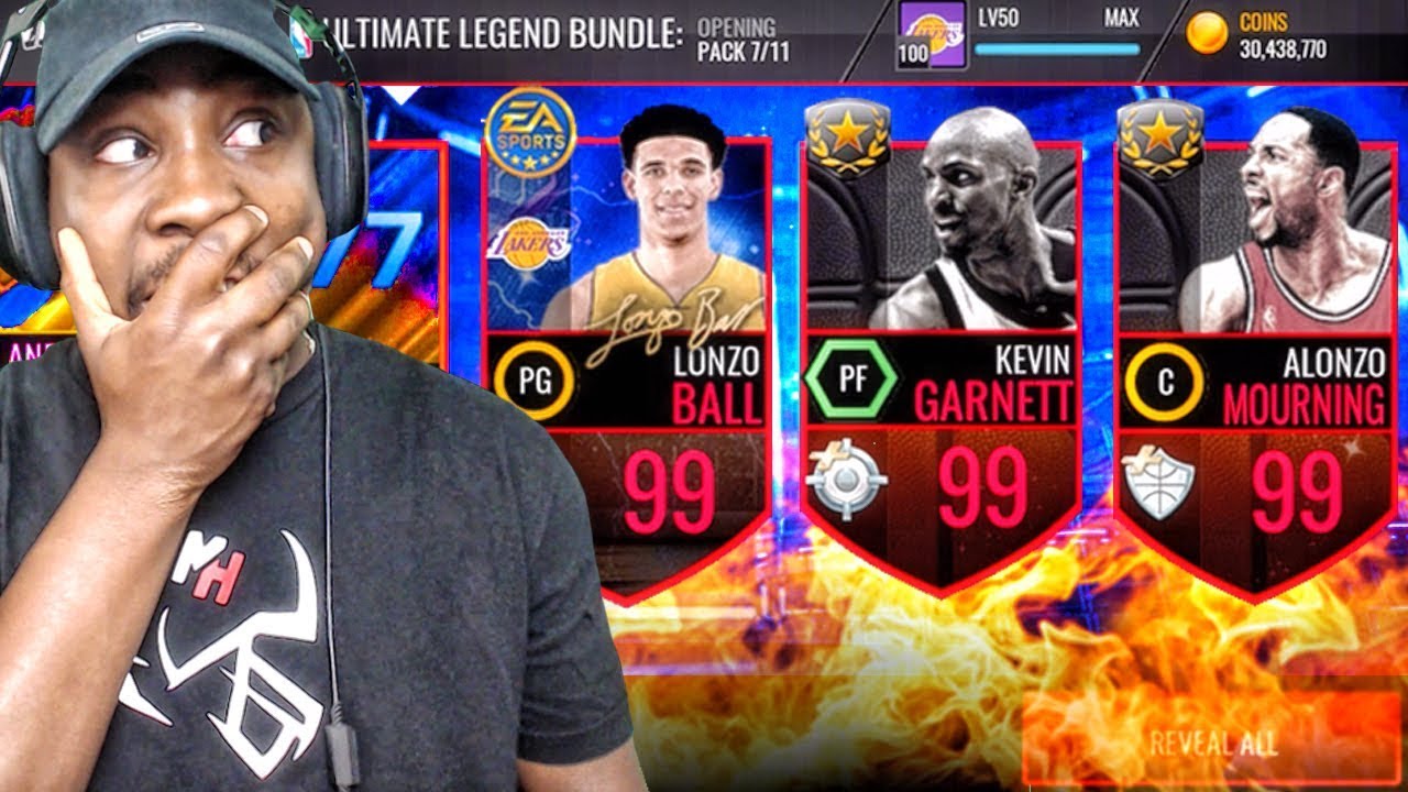 99 OVR GARNETT & MOURNING IN ULTIMATE LEGEND PACK OPENING! NBA Live Mobile Gameplay Ep. 157