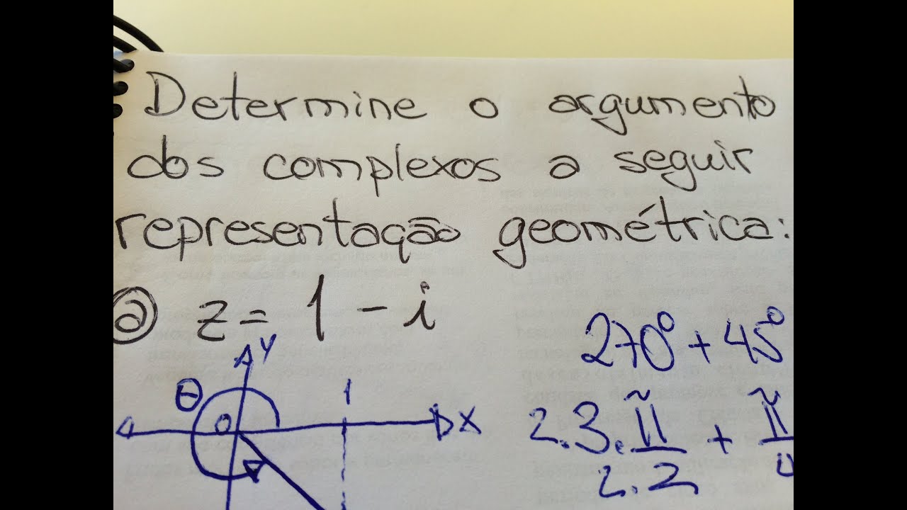 MFUNA | NC4 – Determinar o argumento principal de um número complexo e sua representação geométrica