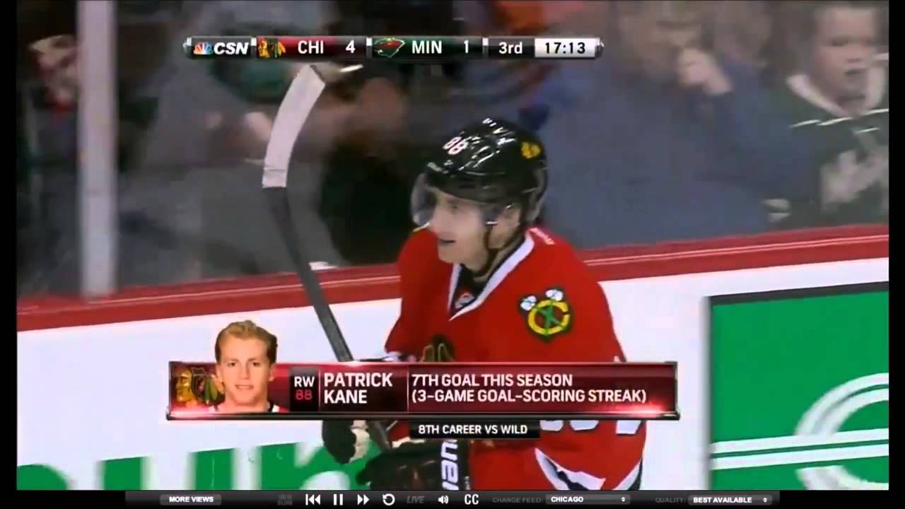 Brandon Saad's Beautiful No Look, Spinarama Pass To Patrick Kane - October 28th, 2013