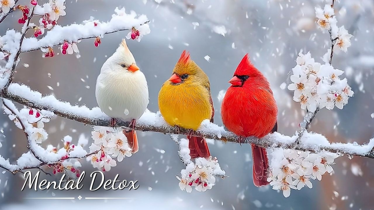 Calming Winter Escape ❄️ Birdsong and Soothing Music for Restful Sleep and Inner Peace
