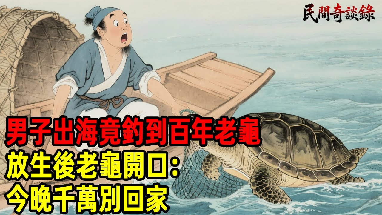 男子出海竟釣到百年老龜，放生後老龜開口：今晚千萬別回家！【民間奇談錄】#民間故事 #台灣傳說 #懸疑故事 #銀髮頻道 #懷舊故事 #助眠故事
