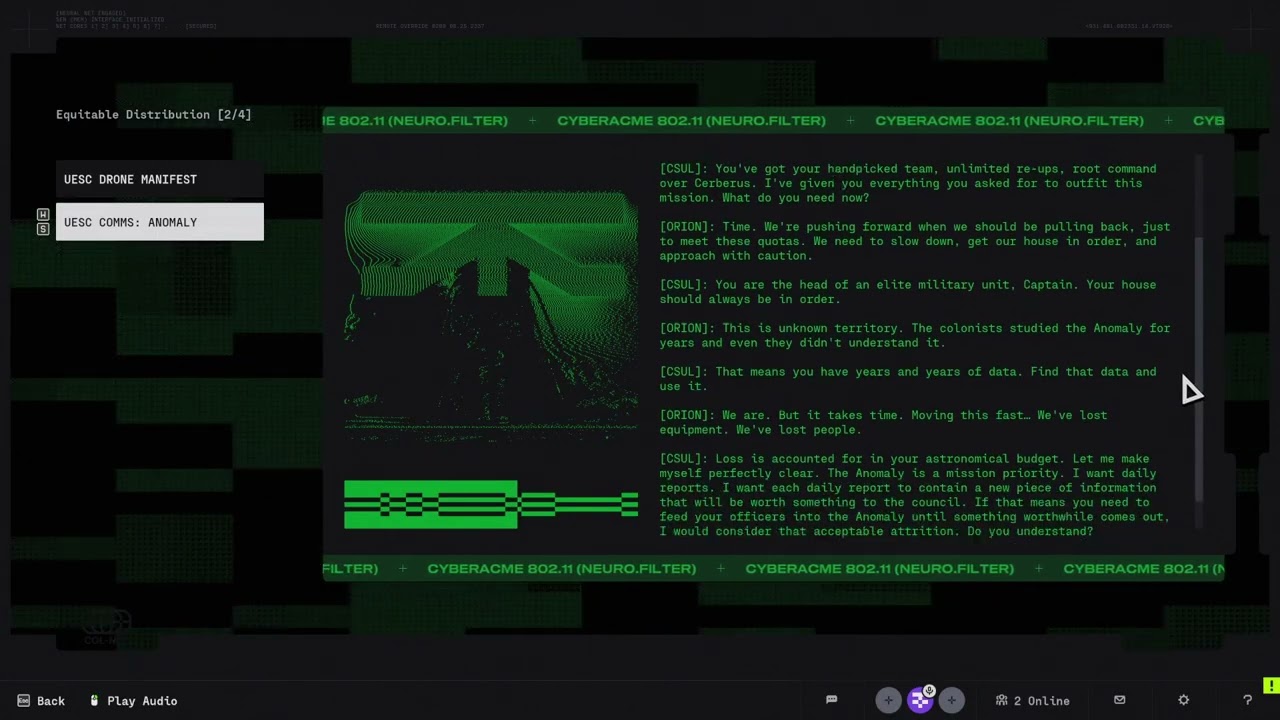 Traxus Codex: UESC Comms: Anomaly. 