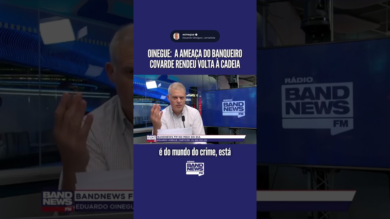 Eduardo Oinegue, classificou como “coisa de gangster” a atitude do banqueiro Daniel Vorcaro...