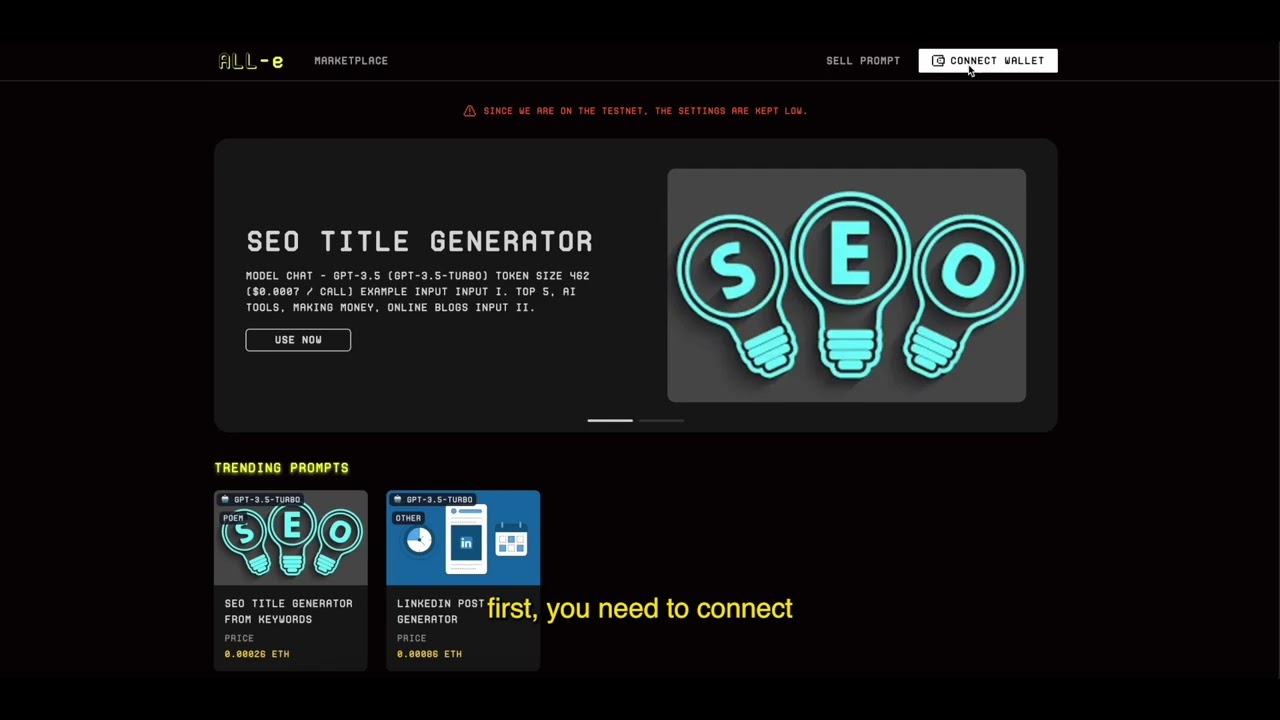 ALL-e How to Buy & Sell - Web3 AI Prompt Marketplace