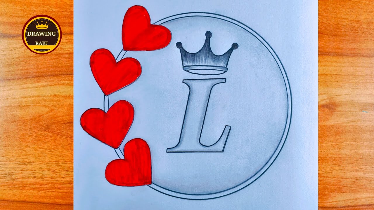 How to make L💞 letter circle drawing|| simple L letter drawing with pencil sketch for beginners 