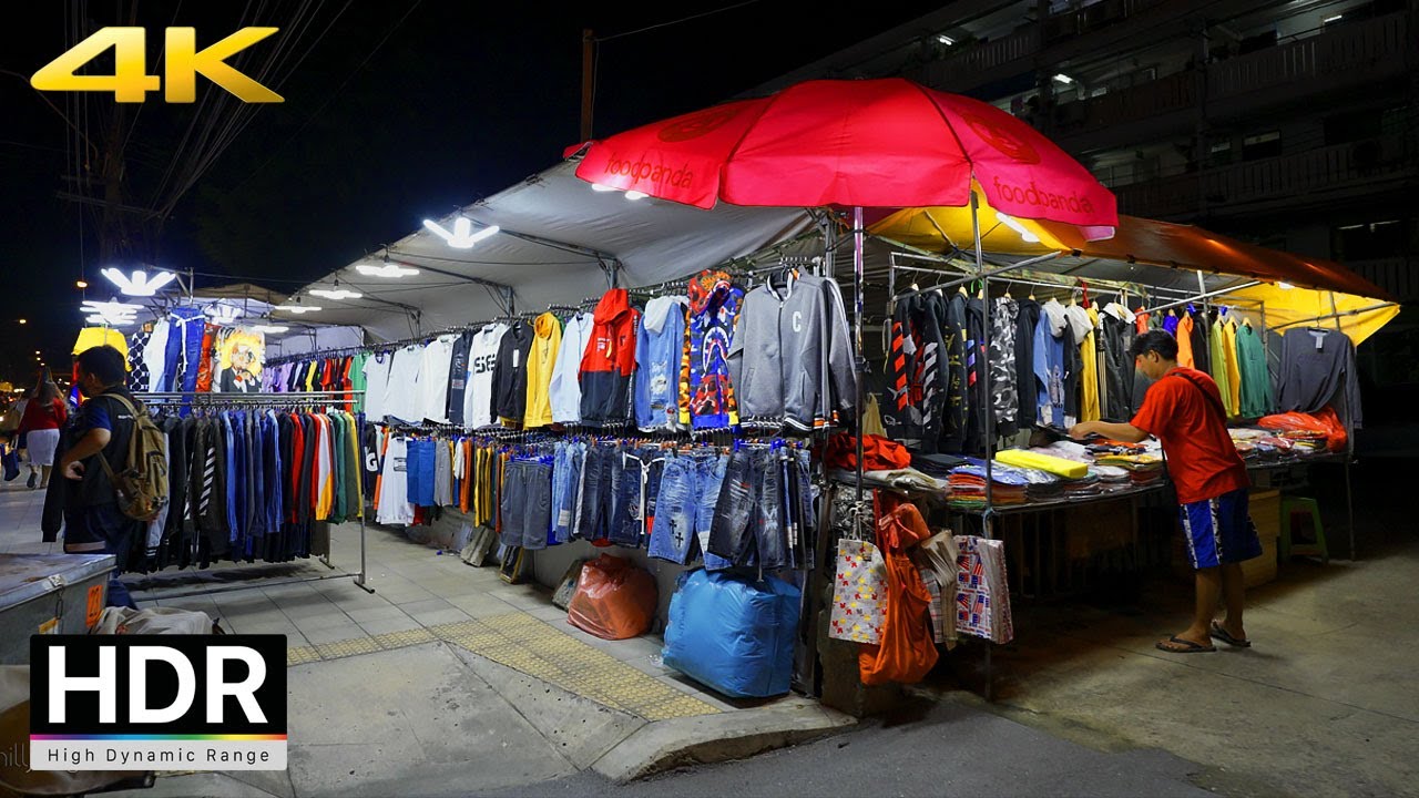 [ 🇹🇭 4K HDR ] thailand travel guide / HUAI KWANG NIGHT MARKET | Bangkok Thailand  | September  2022