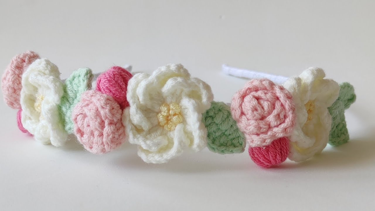 Mini manolya taç yapımı #örgümodelleri #örgütokayapımı #hairclip #crochet #örgütaçyapımı