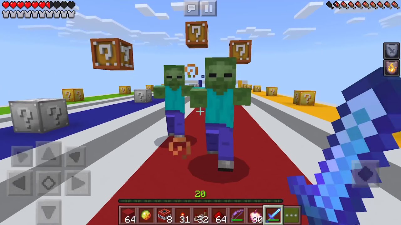 Lucky Block Race BATTLE With My Friend in Minecraft PE