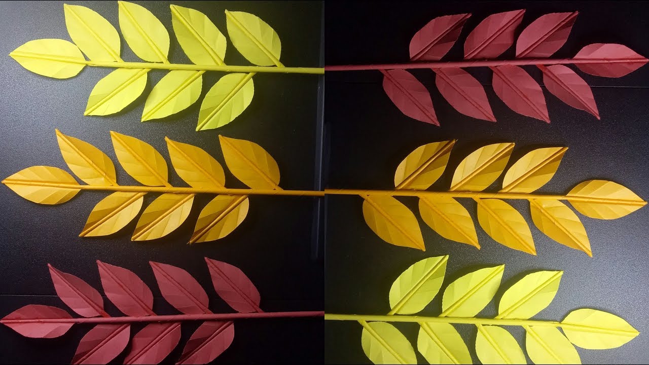 ALTERNATE LEAF WITH STEM FOR HOME DECORATION | AN EASY LEAF MAKING