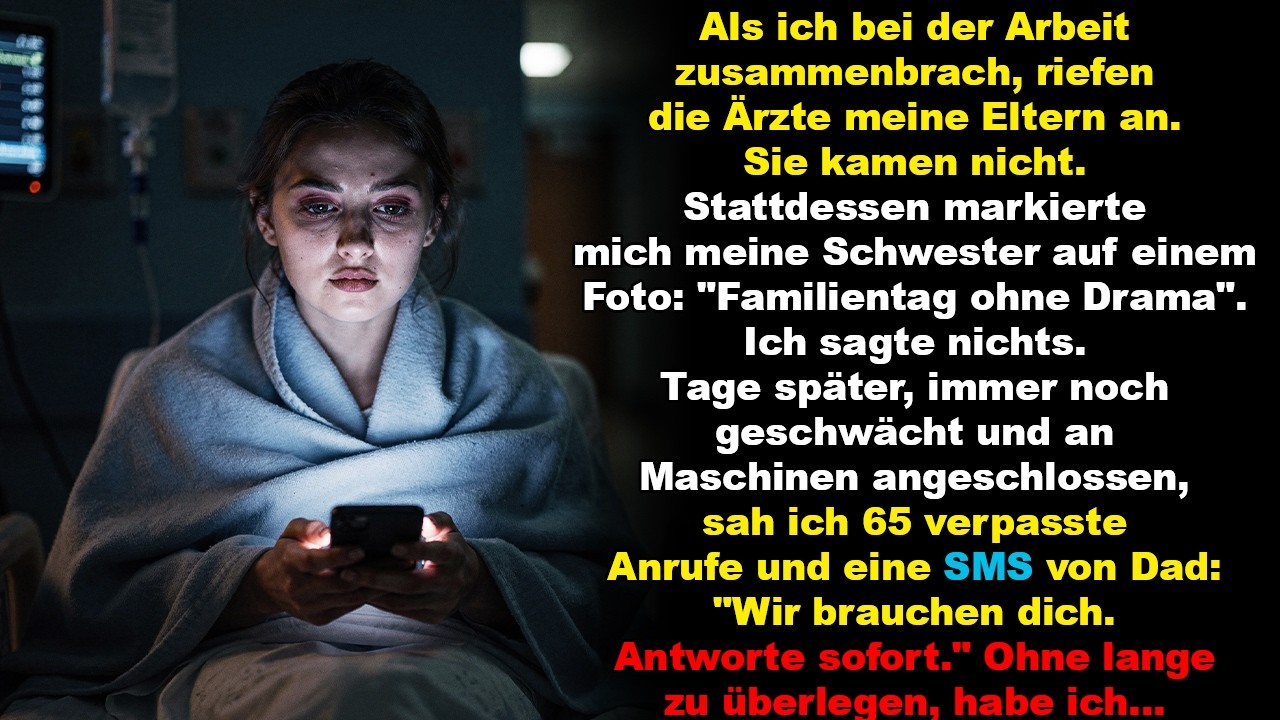 Als ich bei der Arbeit zusammenbrach, riefen die Ärzte meine Eltern an. Sie kamen nicht.