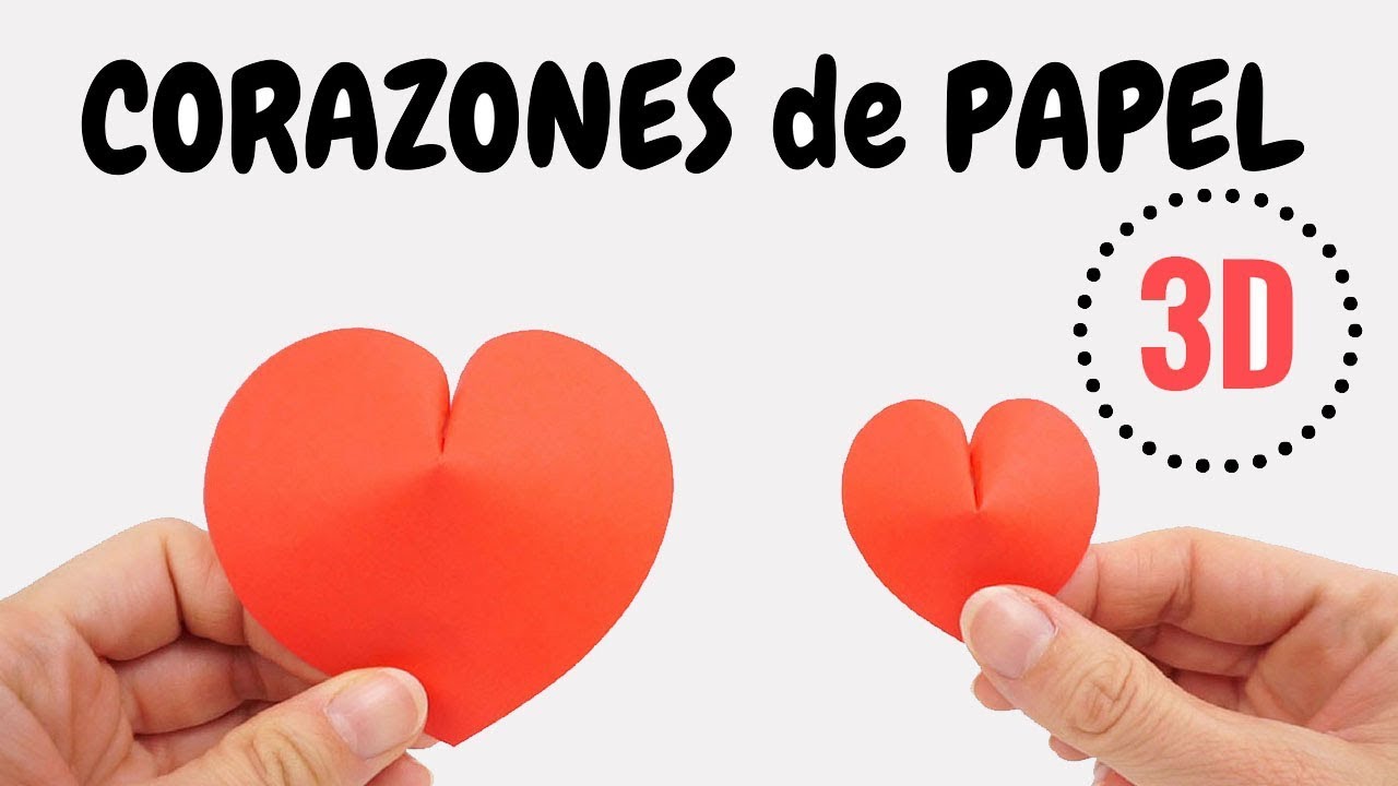 ❤️ C&oacute;mo HACER un CORAZON de PAPEL en 3D ❤️ ***F&aacute;cil***