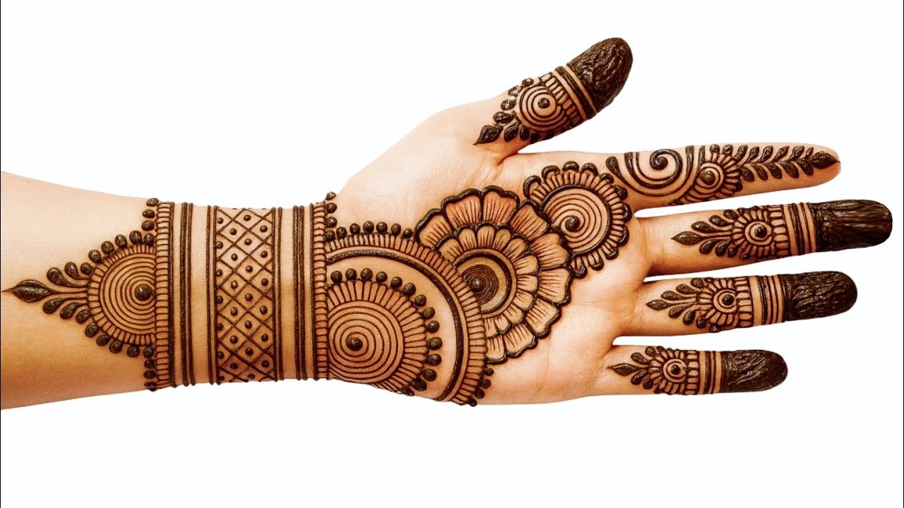 करवा चौथ स्पेशल मेंहदी डिज़ाइन - Easy mehndi design front hand side | simple mehndi designs| mehandi