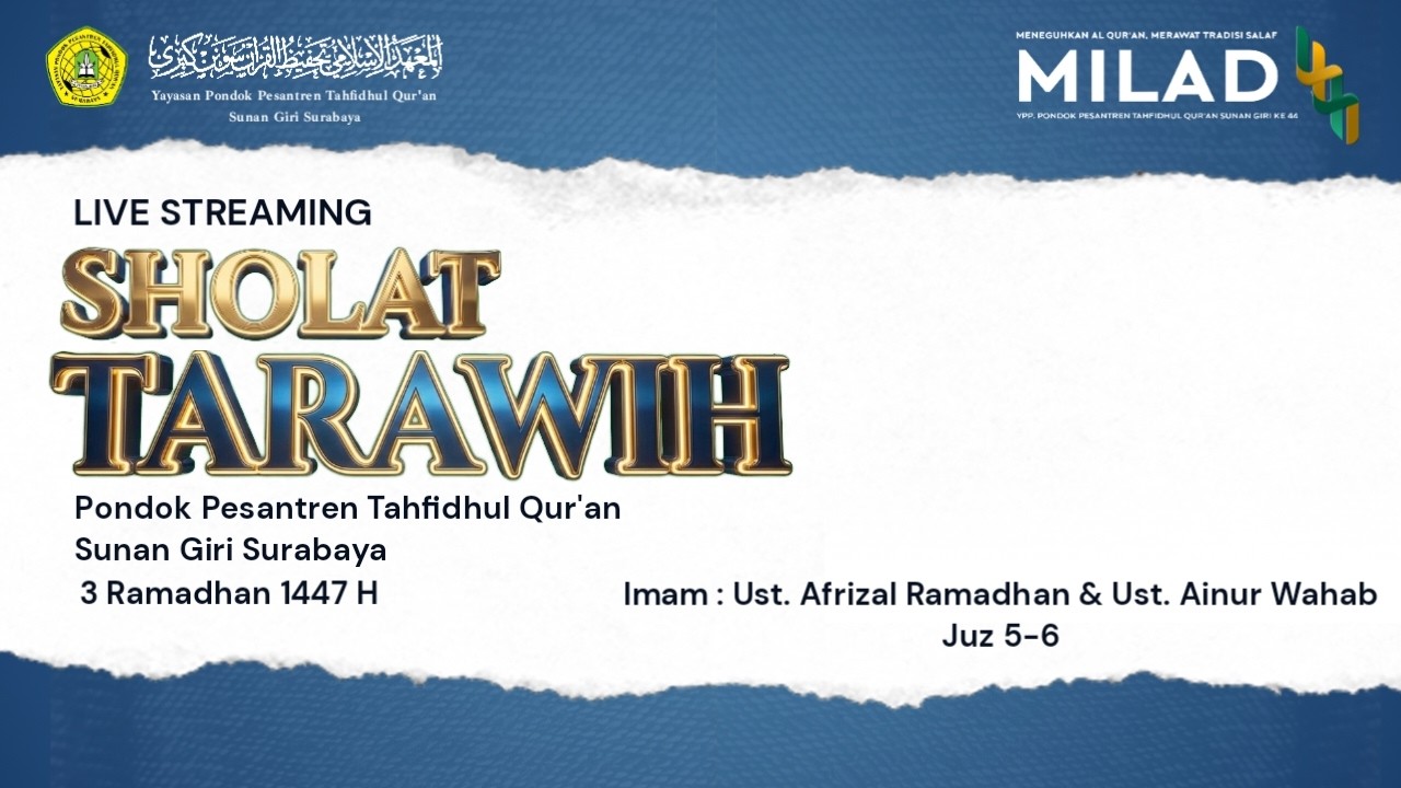 🔴 LIVE STREAMING | Sholat Tarawih 3 Ramadhan 1447 H - Juz 5&6 Bersama Imam Afrizal Rama &Ainur Wahab