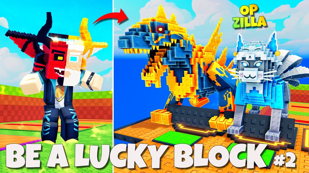 GG OP!! Jadi Luminous Block Terkuat & Admin Brainrot Gorgonzilla 🔥🗿🔥 | Be a Lucky Block Indonesia