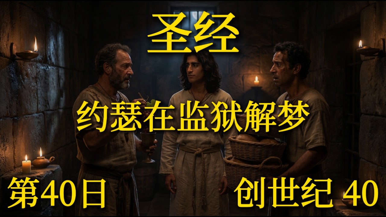 第40日 | 圣经 创世记 40 — 约瑟在监狱解梦[从零开始的恩典] #圣经 #圣经故事
