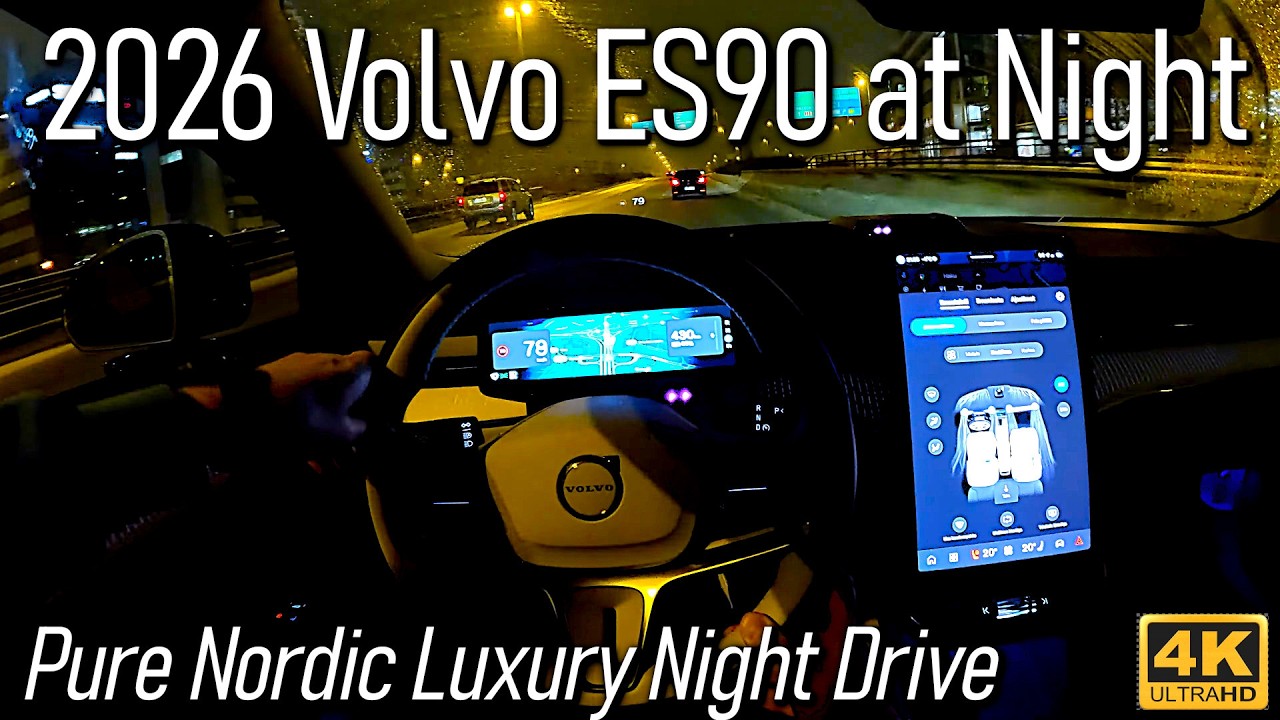 2026 Volvo ES90 at Night – Pure Nordic Luxury Night Drive