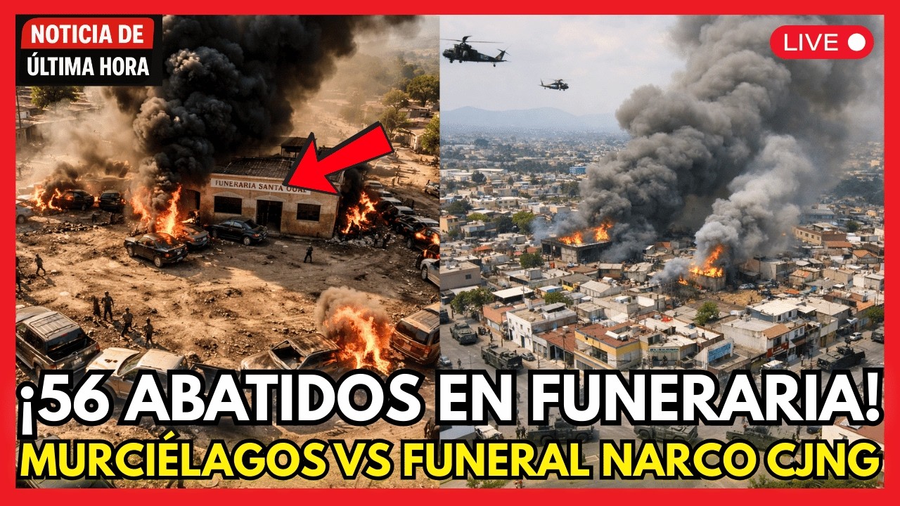 MURCI&Eacute;LAGOS ATACAN FUNERAL NARCO del CJNG: 56 SICARIOS ABATIDOS
