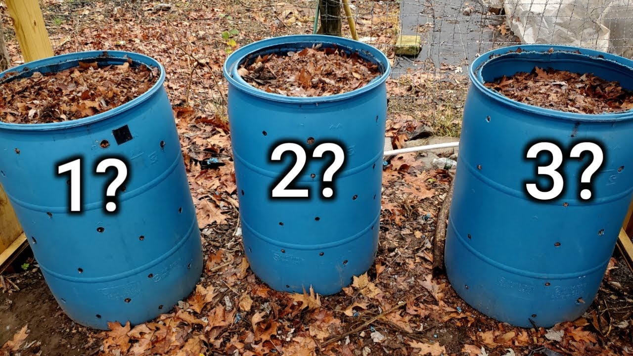 Making Leaf Compost 3 Ways- Barrel Composting Experiment