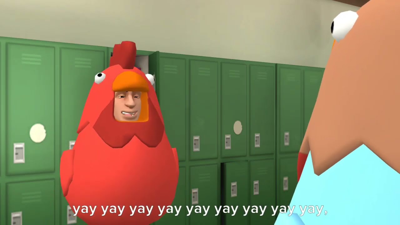 evil chicken gets lucky chicken held back/ grounded