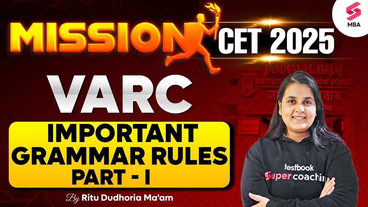 MAH MBA CET 2025 Preparation | MAH MBA CET VARC | Important Grammar Rules Part I | Ritu Dudhoria