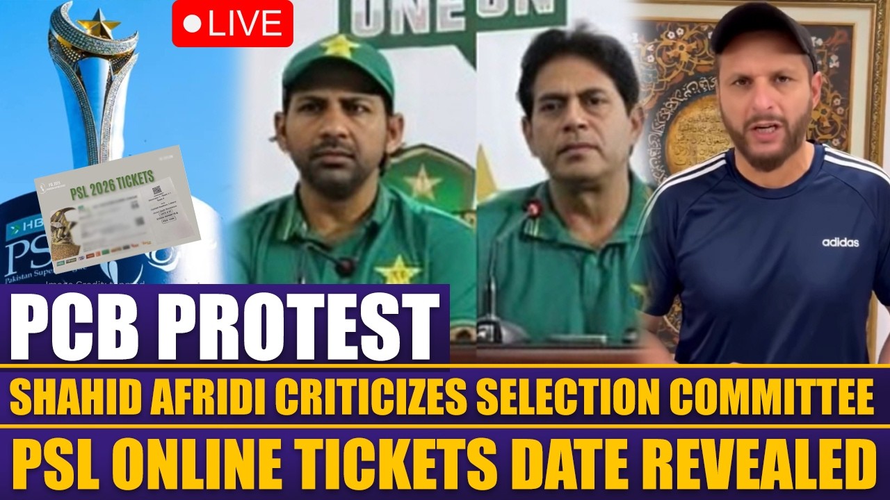 LIVE | Shahid Afridi Criticizes Selection Committee | PSL Online Tickets Announcement Date Revealed