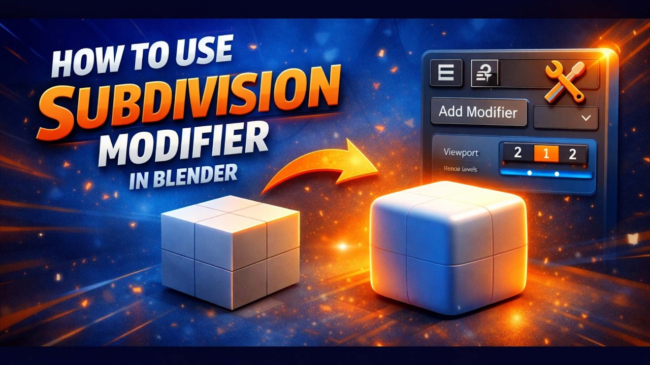 How To Use Subdivision Modifier in Blender | Beginner Tutorial (Smooth 3D Models Fast)